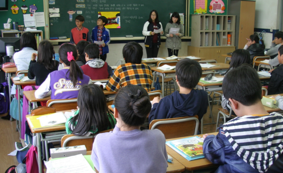School children in a classroom